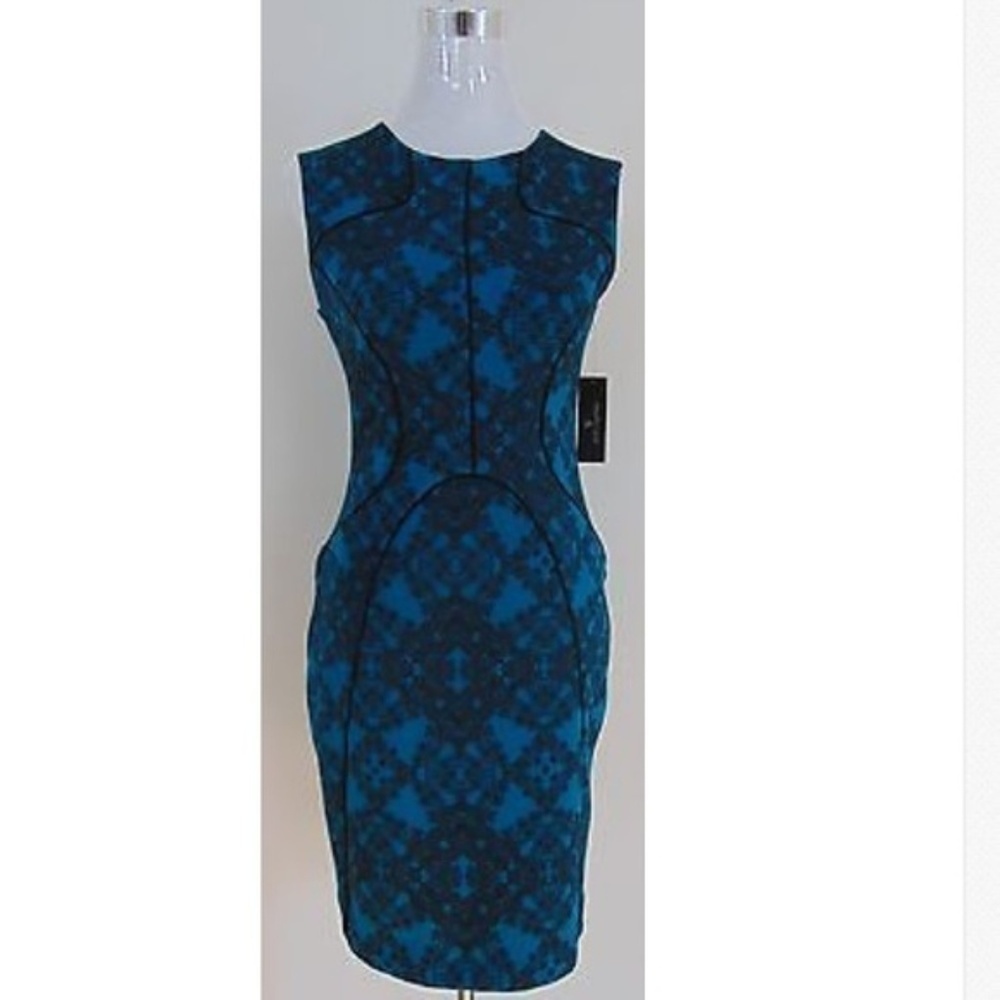 Worthington Teel and Black dress with Faux Lace